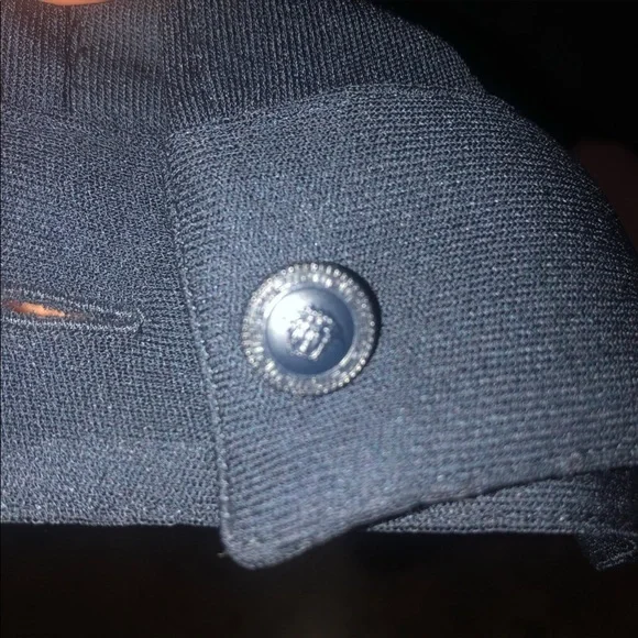GIANNI VERSACE] By Gianni Versace Navy Burgundy Jersey Button down shirt